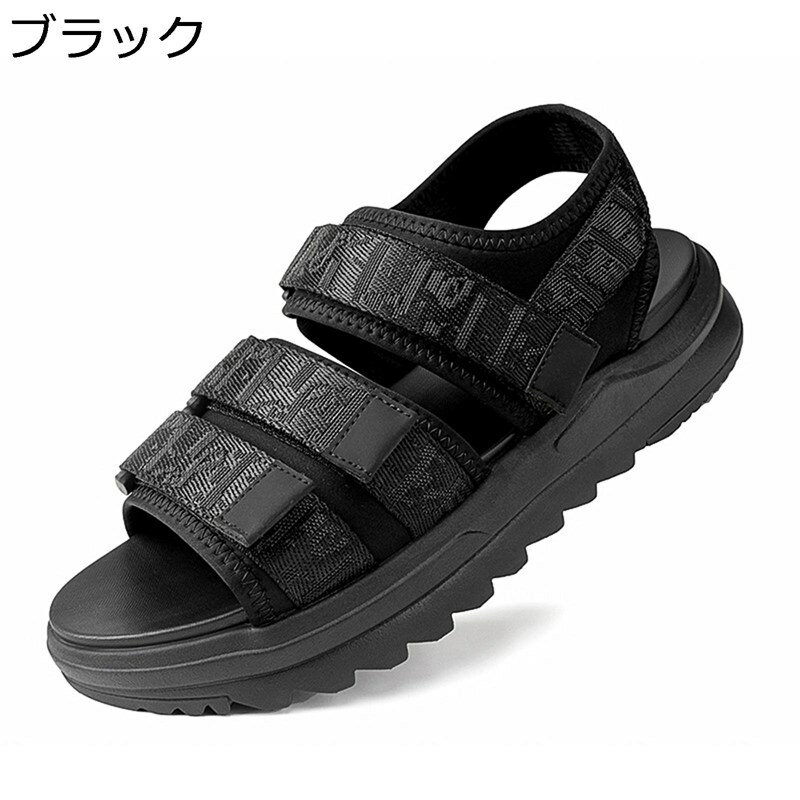 メンズ ビーチサンダル ファッション 厚底サンダル 軽量 ベルクロ おしゃれ 防滑 カジュアル 履きやすい スポーツサンダル 夏 アウトドア ウォーキングサンダル カジュアル 大きいサイズ
