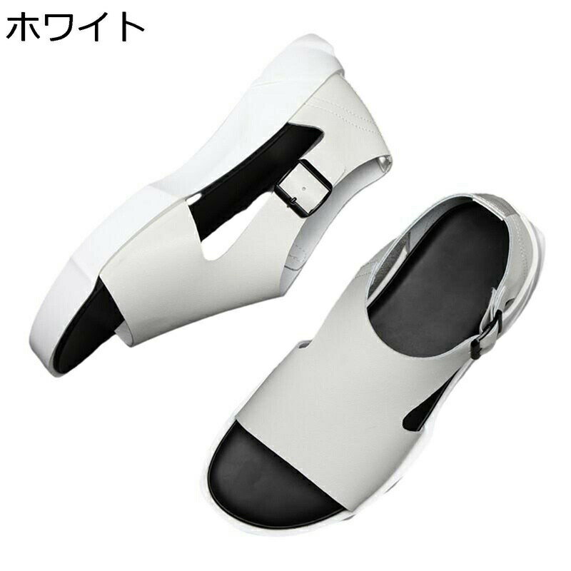 サンダル 外履き ビーチサンダル メンズ 厚底 防滑 アウトドアサンダル スリッポン バックル付き オシャレ 耐久性 通気性 シンプル 軽い スポーツ ドライバーサンダル 夏 男性 涼しい