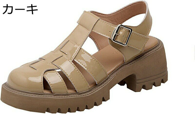 グラディエーターサンダル レディース 厚底 太ヒール 編み込みサンダル カジュアル ファッション 軽量 ..