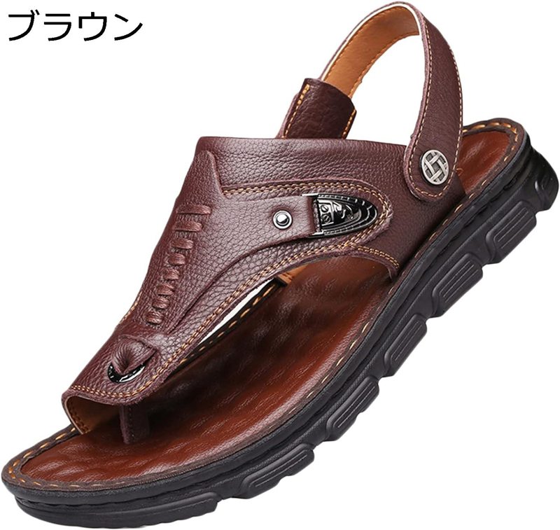 外履きスリッパ サボ 夏靴 メンズ ビーサン ビーチサンダル フリップフロップ トングサンダル 鼻緒付き 2way 2種履き方 本革 レザー 革靴 バックバンド お父さん リゾート 日常着用 耐久性 マッサージ機能 滑り止め