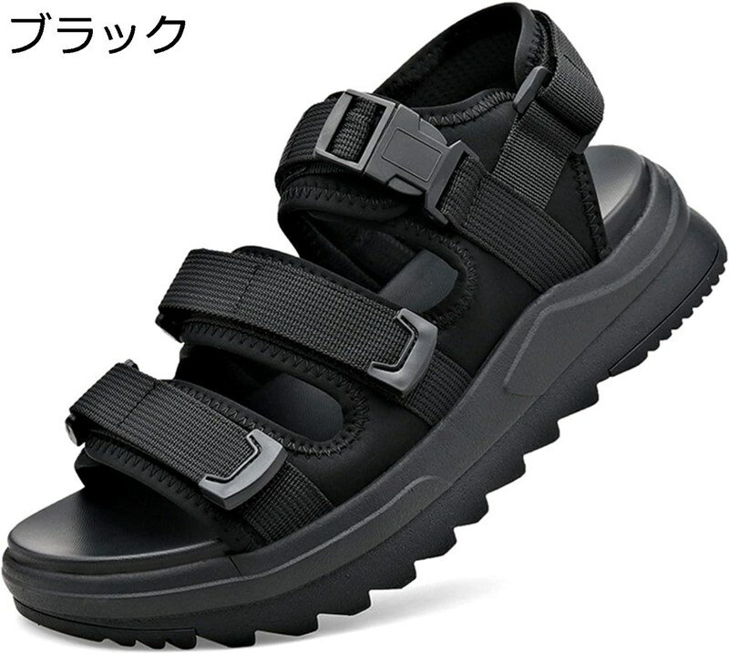 サンダル 夏用 メンズ スポーツサンダル おしゃれ 厚底 コンフォート カジュアル アウトドアサンダル 滑らない 通気 防臭 ベルクロ 運動サンダル 軽量 ビーチサンダル 登山 旅行 ウォーキング