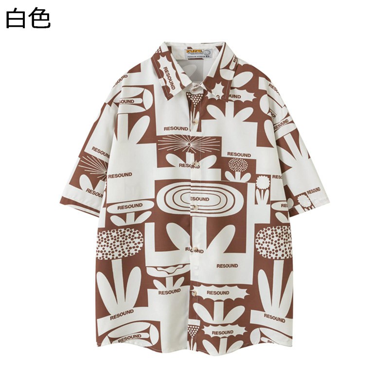 楽天kcreateアロハシャツ 襟付き シャツ ボタンダウン メンズ ビーチシャツ 半袖 夏物 オーバーサイズ 総柄シャツ 吸汗通気 日焼け止め 薄手 サラサラ 上品 ビーチ 海水浴 結婚式 hiphop 原宿系