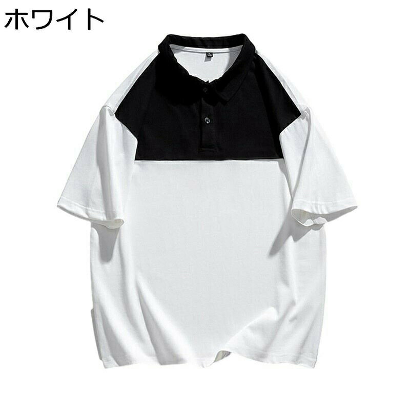 メンズ ポロシャツ 切り替え M-4XL 半袖 夏 Tシャツ ボタンダウン 大きいサイズ ラペル スポーツウェア カジュアル ゆったり ゴルフウェア メンズファッション 速乾通気 吸汗 男性 ルームウェア 卓球 アスレチック