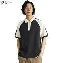 メンズ Tシャツ ポロシャツ パッチワーク ハーフジッパー 半袖 ゴルフウェア 襟付き 夏服 ファスナー付 カシュクール 吸汗速乾 ジップアップ ビッグポロ半袖 快適 耐久 コンフォート 通気性 ラガーシャツ(4)