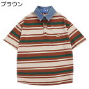 メンズ ポロシャツ ボーダー柄 半袖 夏 tシャツ ボタンダウン 切り替え ストライプ デニム 折り襟 ラガーシャツ 原宿系 ヒップホップ メンズファッション ...