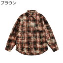 シャツジャケット チェックシャツ 格子 シャツ メンズ ぼかし染 ダメージ加工 ヴィンテージ アメカジ 上着 短め 長袖 折り襟 柔軟 春 夏 秋 冬 耐久 通...