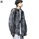 シャツジャケット Gジャン メンズ スプライス チェックシャツ デニムジャケット 胸ポケット デニム パッチワーク 長袖 折り襟 春夏秋冬用 コート やわらか ...