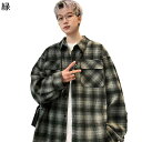 チェックシャツ 格子 ファッションシャツ ジャケット シャツジャケット メンズ 長袖 折り襟 春夏秋冬服 上着 ポケット付き ボタン 男性 柔らかい 軽便 日常...
