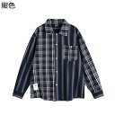 シャツ ジャケット メンズ チェック 格子 ストライプ 胸ポケット付き シャツジャケット 長袖 折り襟 アウター 短め 着痩せ ポケット やわらか 通学 日常 ...