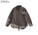 シャツ チェックシャツ メンズ 格子 胸ポケット付き アメカジ ダメージ加工 切り替え ショート丈 長袖 折り襟 春 夏 秋 ファッション やわらか 男性 ベー...