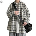 シャツ ジャケット チェックシャツ 格子 シャツジャケット メンズ 胸ポケット付き アメカジ 長袖 折り襟 ヴィンテージ トップス 両サイドポケット 軽量 通学...