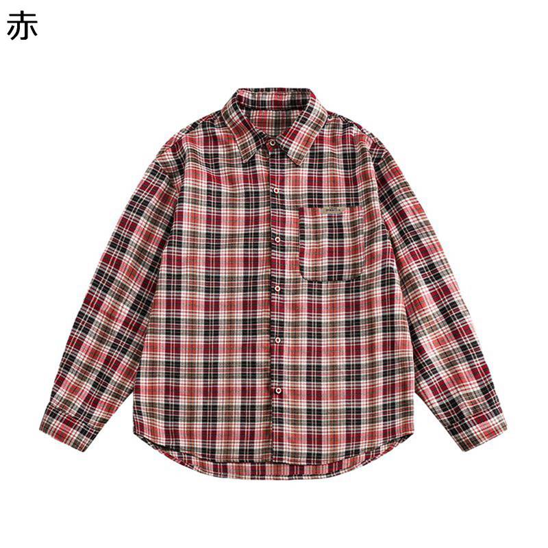 シャツ ジャケット チェックシャツ メンズ 格子 シャツジャケット 胸ポケット付き 長袖 折り襟 短め 春夏秋冬 上着 ボタン 男性 柔らか..