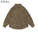 花柄シャツ ジャケット メンズ 花柄 プリント 花 コールテン ショートジャケット ヴィンテージ 長袖 折り襟 上着 トップス ゆったり やわらか 通学 会社 ...