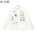 シャツジャケット アウタージャケット メンズ 刺繍デザイン 花柄 花 男女兼用 ユニセックス 長袖 折り襟 春 夏 秋 冬 アウター 軽量 柔軟 男性用 カジュ...