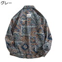シャツ ジャケット ペイズリー メンズ エスニック 大きいサイズ シャツジャケット 長袖 折り襟 上着 トップス 短め やわらか 会社 日常 春夏秋冬 男性 ファッション オシャレ ユニセックス シンプル