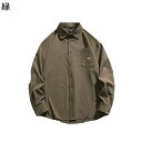 シャツ ジャケット メンズ ワーク 切り替え パッチワーク ショートジャケット シャツジャケット 長袖 折り襟 上着 トップス ゆったり 普段用 日常 春夏秋冬...