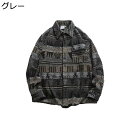 シャツ ジャケット メンズ エスニック ショートジャケット シャツジャケット ヴィンテージ ビンテージ 長袖 折り襟 短め 春服 夏服 秋服 アウター ポケット ボタン付き 男性 軽量 柔軟 ギフト