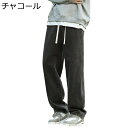 デニムパンツ メンズジーンズ ゆったり ウォッシュ加工 ヴィンテージ 春秋 ストレート ワイドパンツ ジーパン 通勤 通学 作業 アウトドア カジュアルパンツ 耐摩耗性 ワークパンツ(4)