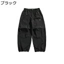 ストレートパンツ カーゴパンツ メンズ カジュアル ズボン 春秋 ウエストゴム 作業着 ワークパンツ 男性用 カッコイイ ゆったり バギーパンツ アウトドア バイク 登山 パラシュート用
