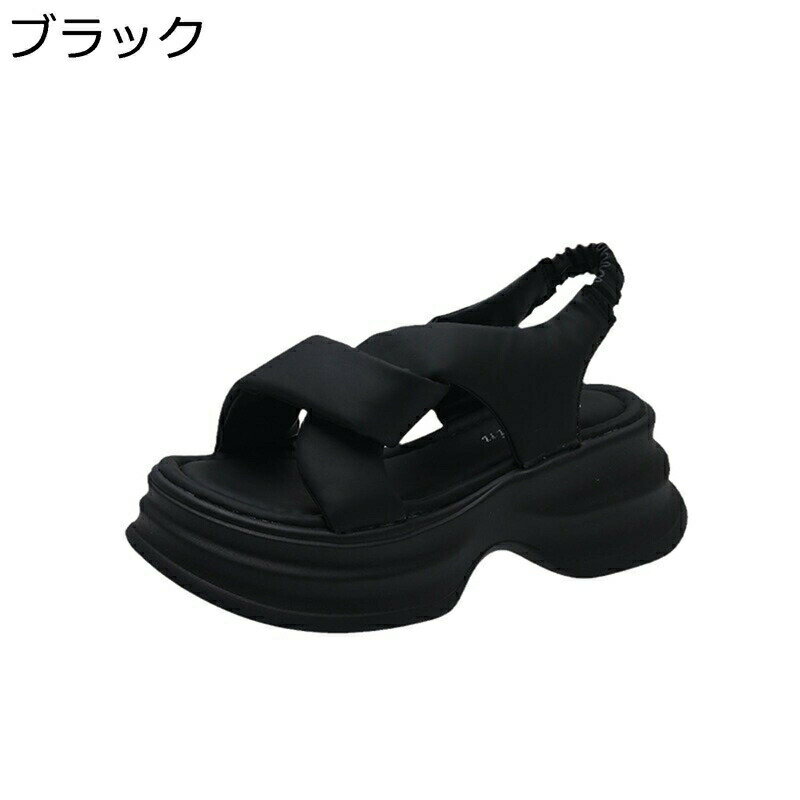 レディース ビーチサンダル ビーサン プラットフォーム 簡約 シンプル 無地 クロス 身長アップ 厚底ソール 春夏用 歩きやすい ファッション 美脚 流行り 細見え 軽量性 キレイめ 細見え
