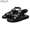 ビーサン レザー 本革ストラップ ベルクロ 履きやすい スリッポン グラディエーターサンダル 夏 メンズ おしゃれ 防滑 アウトドア 大きいサイズ 通気 カジュアル ドライバーサンダル 男性用