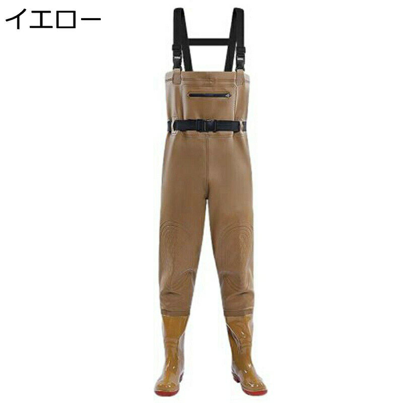 フィッシングウェーダー チェストハイウェーダー PVC 釣り長靴 雨靴 男女兼用 台風 戸外用 渓流/湖/海/サーフ 水回り 農作業 除草 ずり落ち防止 農業 土木 防災 災害 清掃 漁業用 田植え 大雨対策