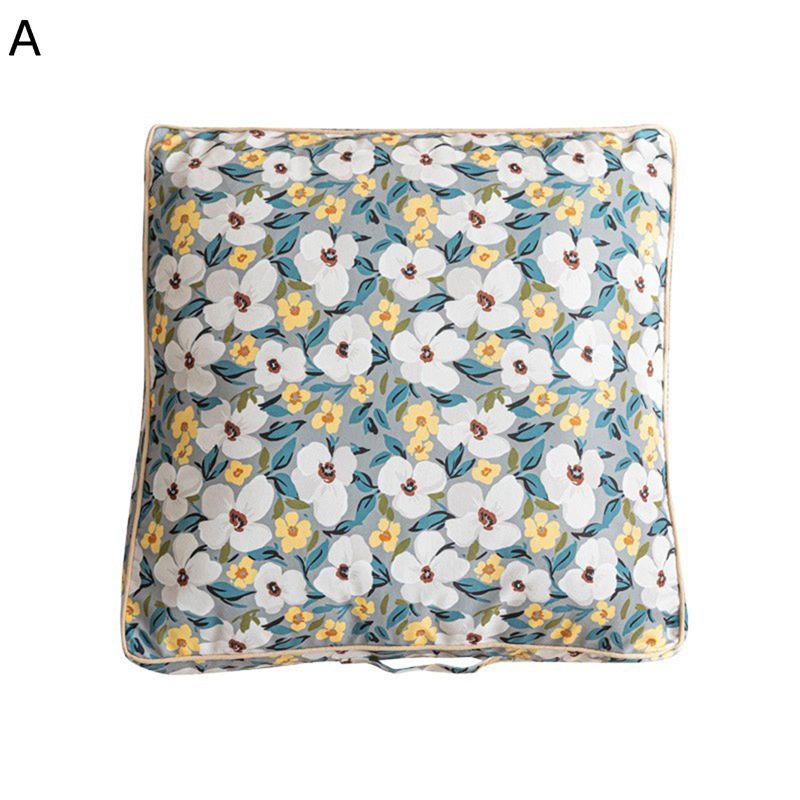 クッション 座布団 小花柄 60x60cm 極厚12cm 抱きまくら 抱きまくら ピロー 大きいサイズ カバー洗える 両用 可愛い 両面使用可 お尻に優しい オフィス 学校 瞑想用 ヨガ 座蒲 お昼寝 洗える