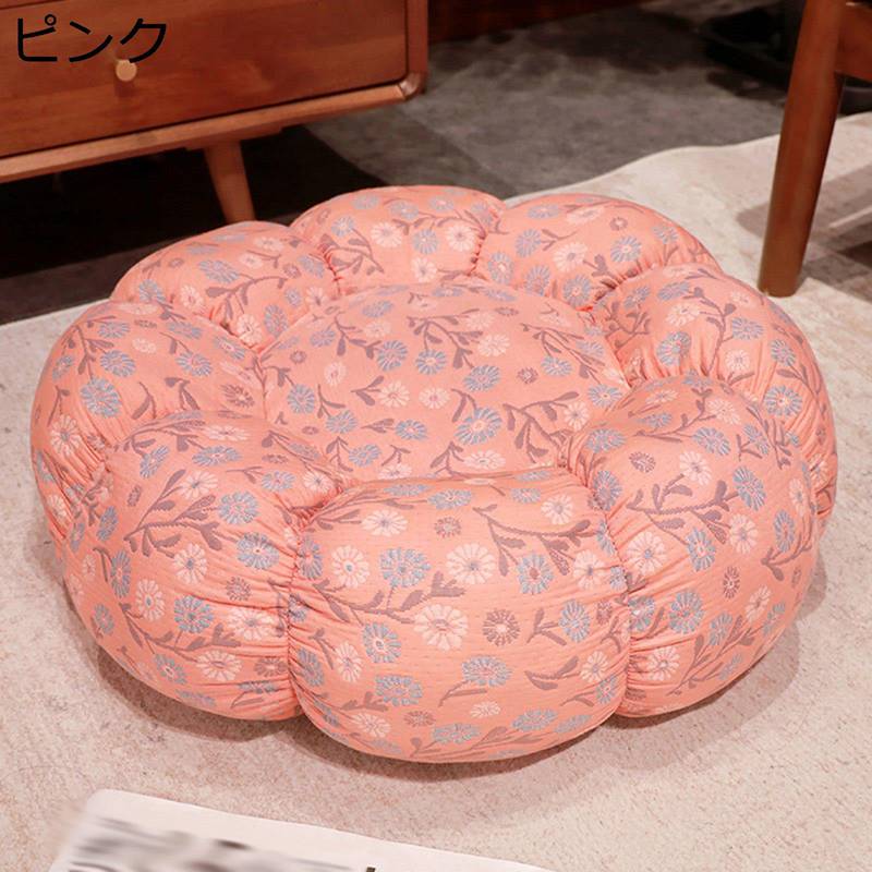 ざぶとん 3層ガーゼ 丸い 南瓜形 座ぶとん クッション 極厚 抱きまくら いす用 ソファー・いす・車用 ..