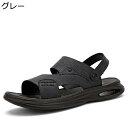 アウトドアサンダル puレザー サンダル メンズ 夏靴 2way 厚底サンダル スニーカーサンダル 水陸両用 耐磨耗 滑りにくい 便利 男性 安定感 軽い カジ...