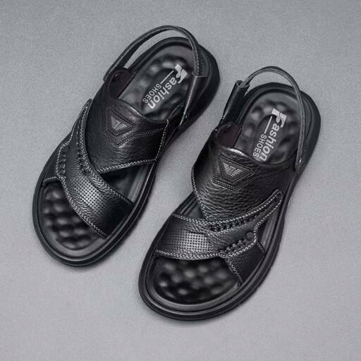 アウトドアサンダル すりっぱ 本革 サンダル メンズ レザー ビーチサンダル 夏用 防滑 スニーカーサンダル 水陸両用 蒸れない 耐磨耗 海辺 男性用 安定感 柔軟性 アウトドア 通勤 釣り