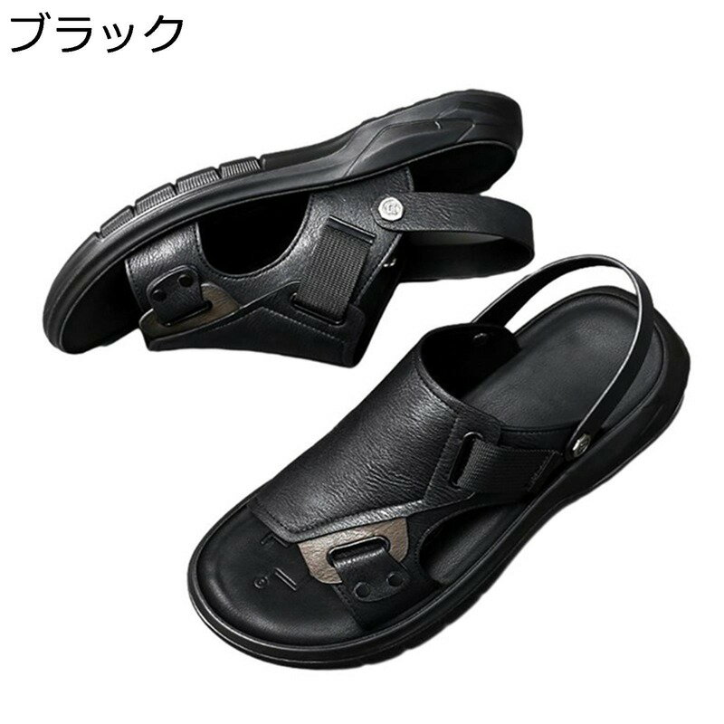 ビーチサンダル メンズ スポーツ 手作り レザー かかと付き 2way 本革 外履き ドライバーサンダル コンフォート カジュアル アウトドアサンダル 滑らない 歩きやすい 革 オフィスサンダル 散歩 普段着 室内/外