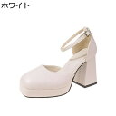 ハイヒールパンプス レディース サンダル パンプス プラットフォーム アンクルストラップ 美脚 スクエアトゥ おしゃれ 8.5cm太ヒール 素足 通気性 防滑性 カジュアル 婦人靴