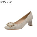 ハイヒール レディース パンプス おしゃれ ビット付き スクエアトゥ 美脚 6cmヒール ビジネス カジュアル 素足 滑り止め ウェディング ドレス パーティー 婦人靴