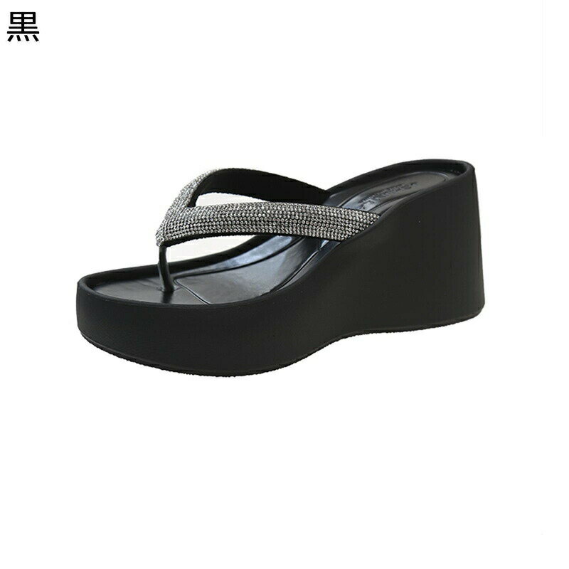 ビーチサンダル グリッター スパンコール トングサンダル レディース ミュール ウェッジサンダル ウェッジヒール キラキラ 外履き 夏 美脚 柔らかい ボヘミアン風 痛くない プール 女性 きれい