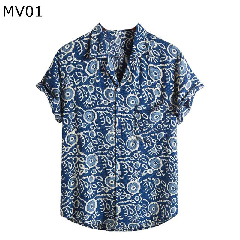 アロハシャツ メンズ 綿麻 リンネル 総柄 胸ポケット エスニック 半袖 カジュアルシャツ 派手シャツ ビーチシャツ おしゃれ 韓国 ファッション 夏着 体型カバー 重ね着 柔らか 肌に優しい 通学 通勤 バカンス