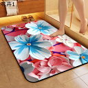 バスマット お風呂マット 足ふきマット 3Dマット 花柄 すべり止め ソフト 吸水 速乾 カーペット ベランダマット 防滑 洗濯可能 おしゃれ INS風 子供 オフィス 浴槽用 新居 新生活
