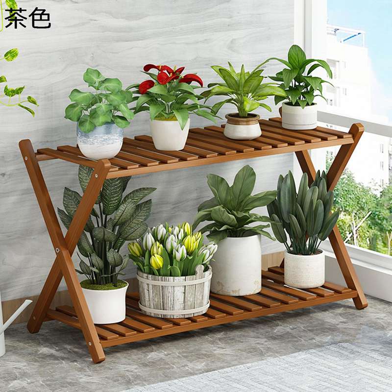 フラワースタンド ガーデンラック 花台 木製 鉢スタンド 観葉植物 園芸ラック プランタースタンド 植物棚 盆栽棚 植木鉢台 鉢植え 飾り台 収納 組立簡単 シンプル 棚 ベランダ 屋外 室内 二層 ガーデン用品