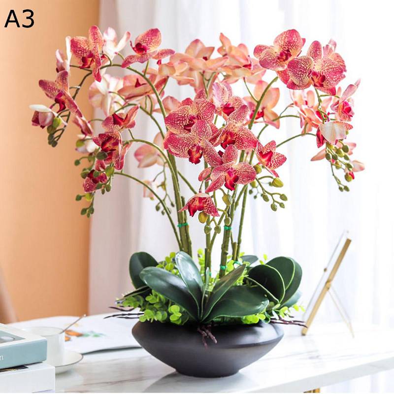造花 枯れない花 胡蝶蘭 スルガラン 陶器鉢 造花インテリア アートフラワー 置き型 観葉植物 装飾花 リアル 本物そっくり ミニ花器 枯れない おしゃれ モダン 北欧 贈り物 ガーデン 装飾 宴会 飾り用