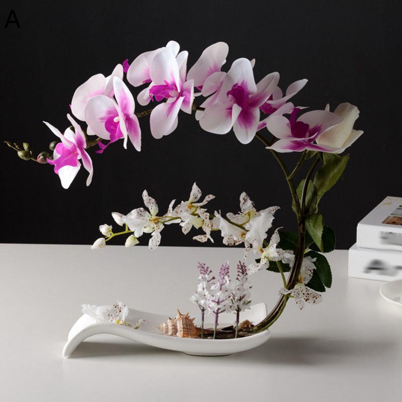 造花インテリア 胡蝶蘭 陶器鉢 造花グリーン 枯れない花 装飾花 卓上置き 観葉植物 リアル 本物そっくり 枯れないグリーン ミニ花器 北欧 アート ins 撮影 美術館 ホーム 庭園 キッチン オフィス