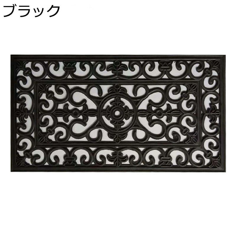 階段マット 階段用ステップマット 階段すべり止めマッ 室外 アウトドア 階段マット 透かし彫り ラバー スリップ防止 滑り止め 幾何学柄 水洗える 耐磨耗性 庭 折り曲げなし 耐久性 長方形 花びら柄