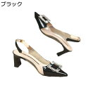 スリングパンプス ハイヒール レディース サンダル エナメル お洒落 ビット付き 美脚 ポインテッドトゥ 6cmヒール カジュアル 素足 通気 キャバ嬢 OL パーティー 婦人靴