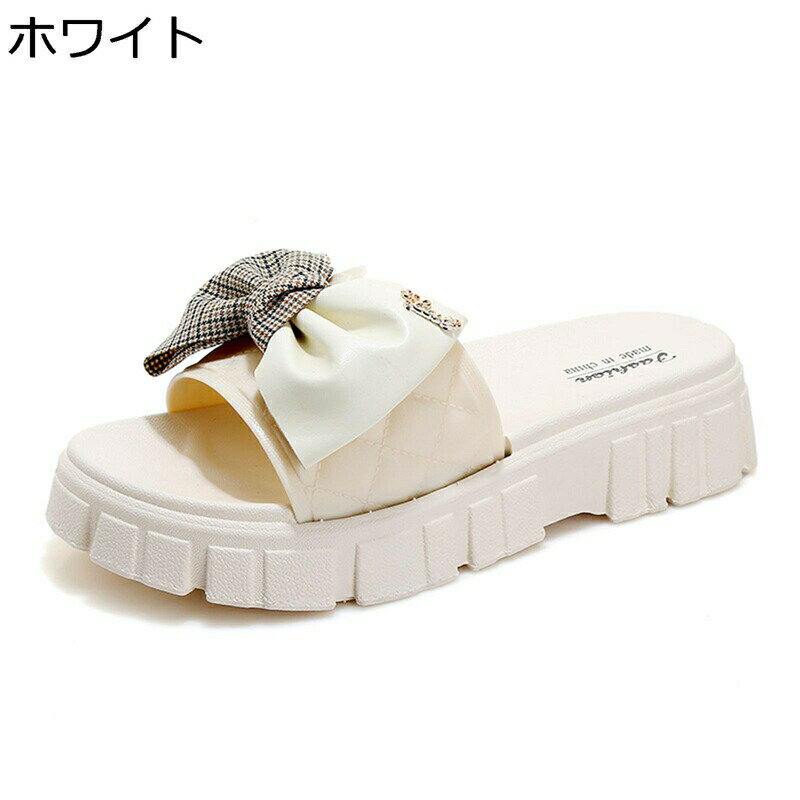 ビーサン サボ ビーチサンダル レディース リボン 外出スリッパ ミュール 厚底さんだる かわいい 身長アップ ファッション 美脚 簡潔 防水台 夏靴 履きやすい 歩きやすい おしゃれ パッチワーク 海 日常