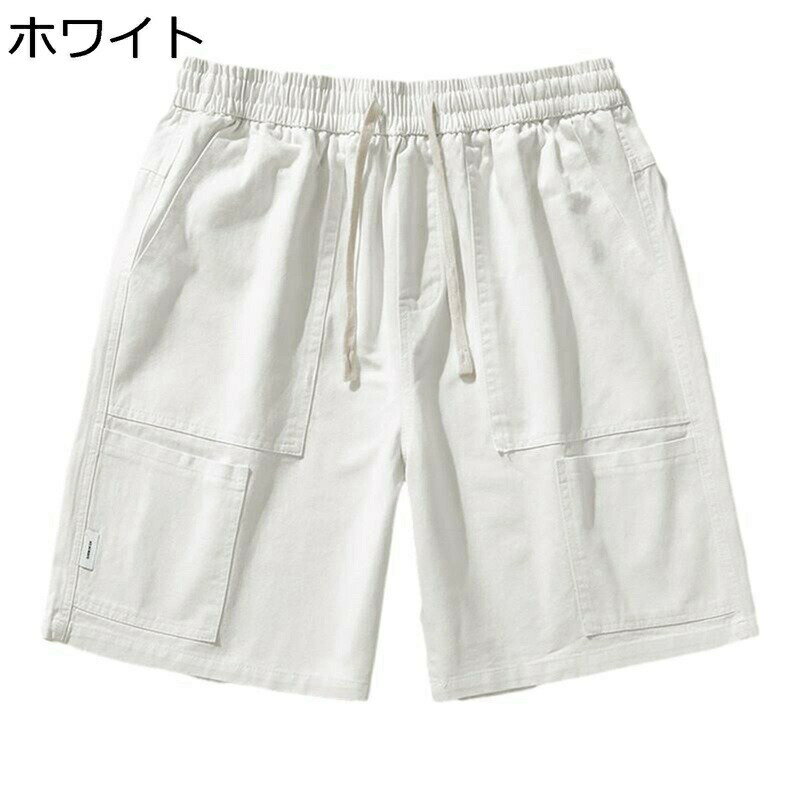 ショートパンツ メンズ ショーツ 夏 薄手 五分丈 カジュアル 半ズボン アウトドア スポーツ ビーチパンツ 蒸れない 吸汗 ハーフパンツ お洒落 ゆったり おおきいサイズ ウエストゴム 紐 体型カバー