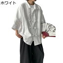 綿麻シャツ 7分袖 メンズ 5分袖 中華風 おしゃれ アウター コート 羽織り チャイナボタン 夏服 夏着 トップス かっこいい 薄い 着痩せ ファッション 涼...