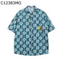 アロハシャツ 襟付き 菊柄シャツ ボタンダウン メンズ ビーチシャツ 半袖 夏物 ビックシルエット 総柄シャツ 吸汗速乾 UVカット 薄い 軽い おしゃれ カジ...