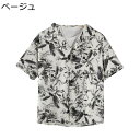 アロハシャツ 前開き シャツ ボタンダウン メンズ ビーチシャツ 半袖 夏服 ゆったり プリントシャツ 花柄 通気速乾 紫外線対策加工 柔らかい 耐摩耗 かっこ...