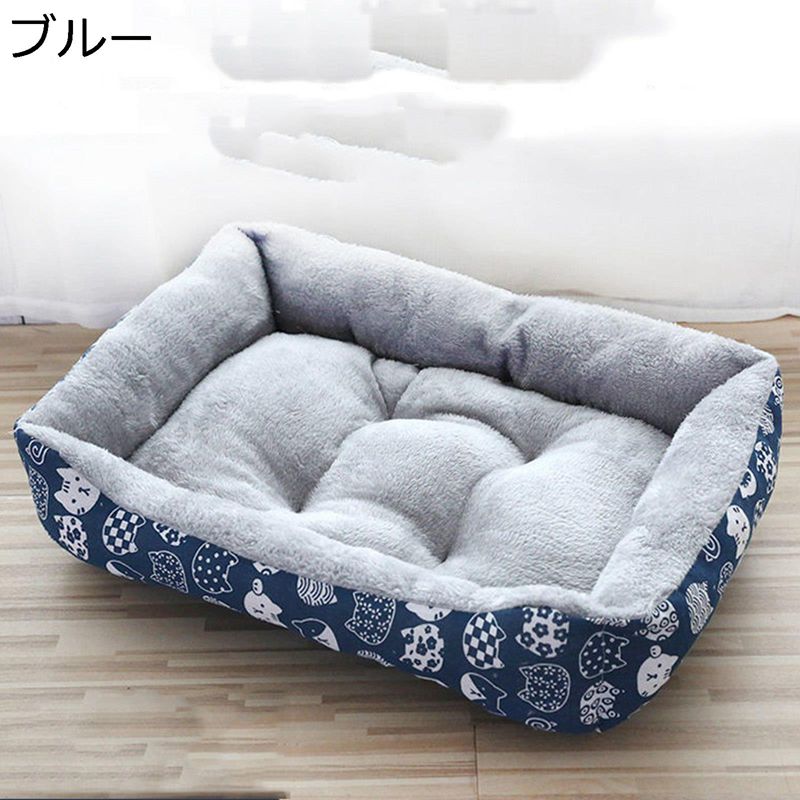 ペットベッド ペットクッション スクエア型 春夏秋冬用 滑りにくい裏生地 ペットベッド 犬用ベッド 室..