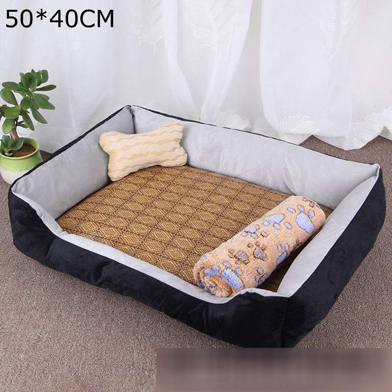 ペットベッド 夏用 ペットクッション ペット用夏ござ クール 滑りにくい裏生地 クールソファ 室内 お手入れ簡単 耐え噛み 暑さ対策 猫用ベッド 犬用ソファ クールシート 角型 ペット寝具