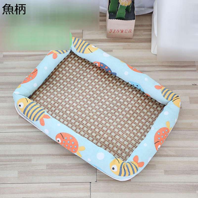 夏用 ペットベッド 猫用ベッド 滑りにくい裏生地 ござ 犬用ベッド 涼しい 冷感マット 室内 お手入れ簡単 保温防寒 ぐっすり眠れる 可愛い おしゃれ ペット用寝袋 気持ちよくリラックス