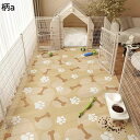 ペットマット トイレ下敷きマット フローリングカーペット 洗える 猫 犬 ペット用 防水マット 速乾 すべり止め 防臭防カビ 防音保温 大判サイズ フリーカット 大型犬用 ケージ用 可愛い